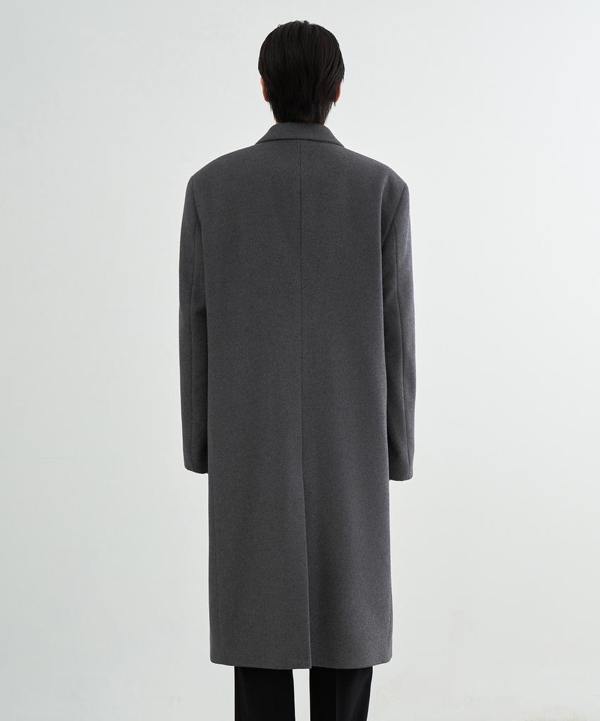 Musinsa Standard Cashmere Blend Masculine Double Chesterfield Long Coat [Medium Grey]