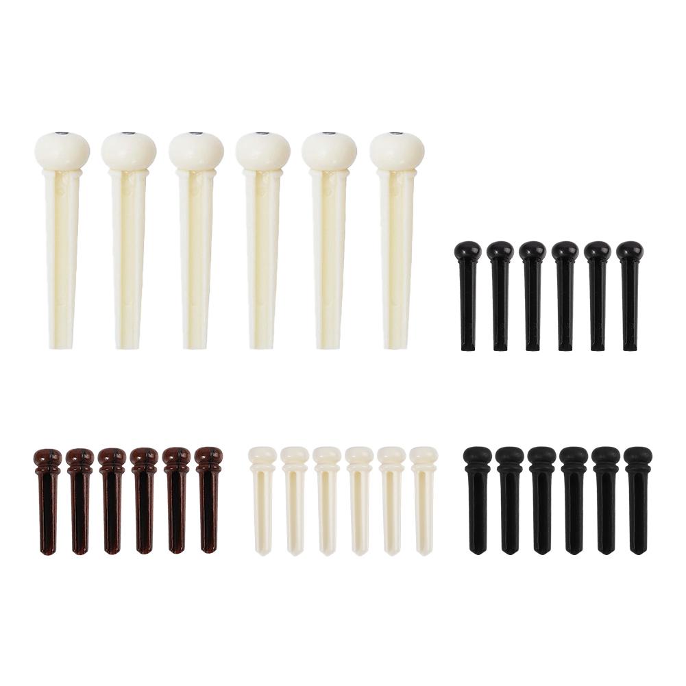 

6 шт. Гитара Фиксированные струнные гвозди с точками / целлулоидом Гитара Фиксированный струнный конус Гитарные колышки Запасные части Аксессуары