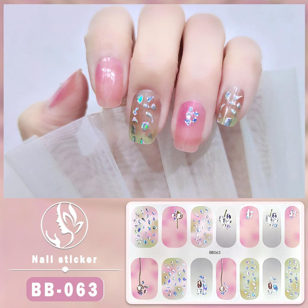 BB 5D No-Bake Gel Nail Sticker Light Therapy Nail Film Nail Sticker Full 3D Hot Gold Wearing Nail Sticker