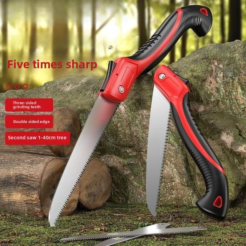 SK5 Steel Folding Saw One-Button Design Sharp Wood Cutting Tool Camping Garden DIY Portable Woodworking Tools
