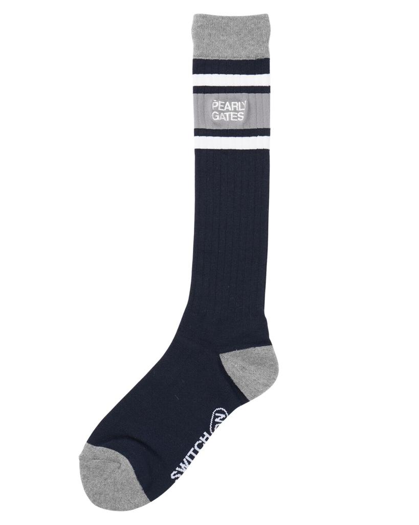 PEARLY GATES Men's High Socks (Ribbed Pattern) / Golf Socks / 053-5186307 120_Navy FR
