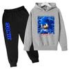 2025 MINISO New Cartoon Sonic Îmbrăcăminte Toamna și Iarna Copiilor Haine Cu Mânecă Lungă Costum Copiilor Sport Hanorac Costum Set