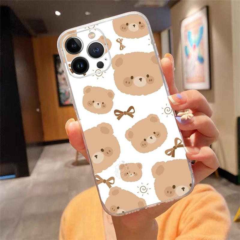 

Чехол для телефона с милым медведем для iPhone 15 14 Pro Max 13 12 11 Pro Max XSMax XR 12 13 mini 14 Plus iphone 14