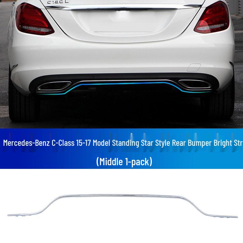 Mercedes-Benz C-Class Decorative Silver Strips: C180 Bumper, C200 Door, C260 Silver, C300 Style.