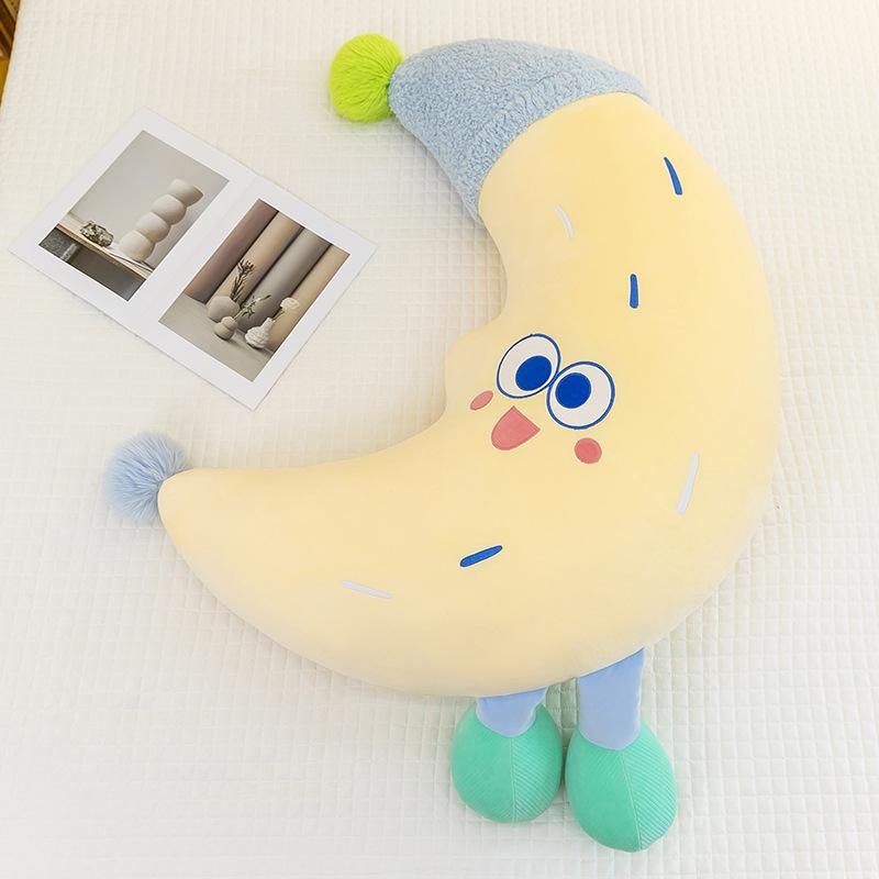 

Cute Big Moon Plush Pillow Princess Room Decoration Office Waist Leaning on Girls Sleeping Pillows and Taking Photos 110cm【1.73kg】