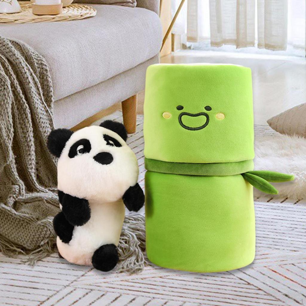 Adorable Bamboo Tube Panda Plush Toy for Home Decor and
