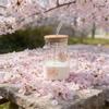 Premium Glass Tumblers With Ergonomic Handle And Straw Wooden Lid For Hot and Cold Drink Juice Coffee Tea Drinking Mug