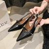 2025 Woman Sexy High Heels Women Sandals Summer Fashion Pointed Toe Low-heel Pumps Slingbacks Elegant Female Heeled Shoes
