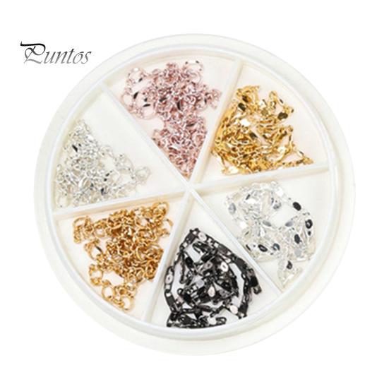 

1 коробка металлическая цепочка для украшения ногтей DIY маникюрные аксессуары изысканная красочная цепочка для дизайна ногтей ювелирные изделия для чехла для телефона ожерелье браслет D