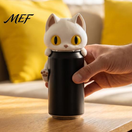 Funny Desktop Ornament 3D Printed Bat Can Holder, Cartoon Vampire Cat Stand Soda Holder for Standard Cans, Halloween Decor, Novelty Party Gift Drink