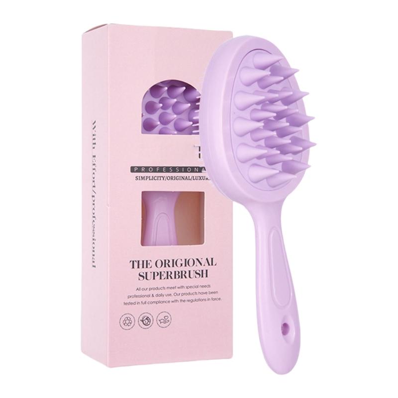 

2 in 1 Body Shower Scrubber and Scalp Hair Massager Shampoo Brush,Deeply Cleanse Skin,Dandruff Removal and Hair Growth фиолетовый