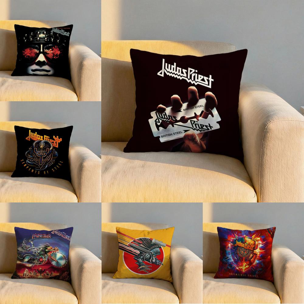 JJudas PPriest Cushion Cover Soft Reversible Durable Pillow Cover MultiScene Use for Home Car Daily Comfort
