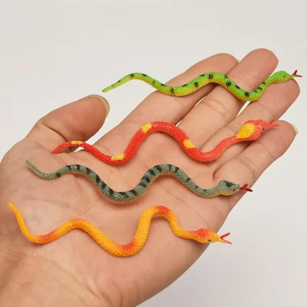 12 Pcs/Set Plastic Simulation Snake Lifelike Simulation Animal Model  Kids Gifts,Toys Games