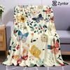 Colorful Butterfly Floral Lightweight Microfiber Soft Christmas Fleece Blanket Warm Cozy Throw for Bed Office Travel All Season