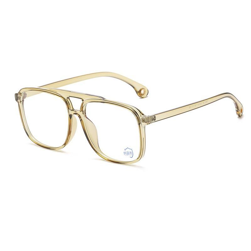 Large Frame Tr90 Myopia Glasses Frame, Men'S And Women'S Double-Beam Flat Glasses, Computer Radiation Anti-Blue Light Glasses Frame, High Quality