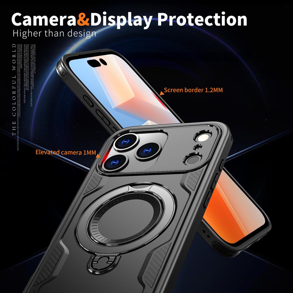 Wireless Charging Stand Ring Hard Case for Iphone 17 Pro Max 15 14 16e 17 Air 16 Plus 12 13 Pro Iphone16 Iphone17 Cases