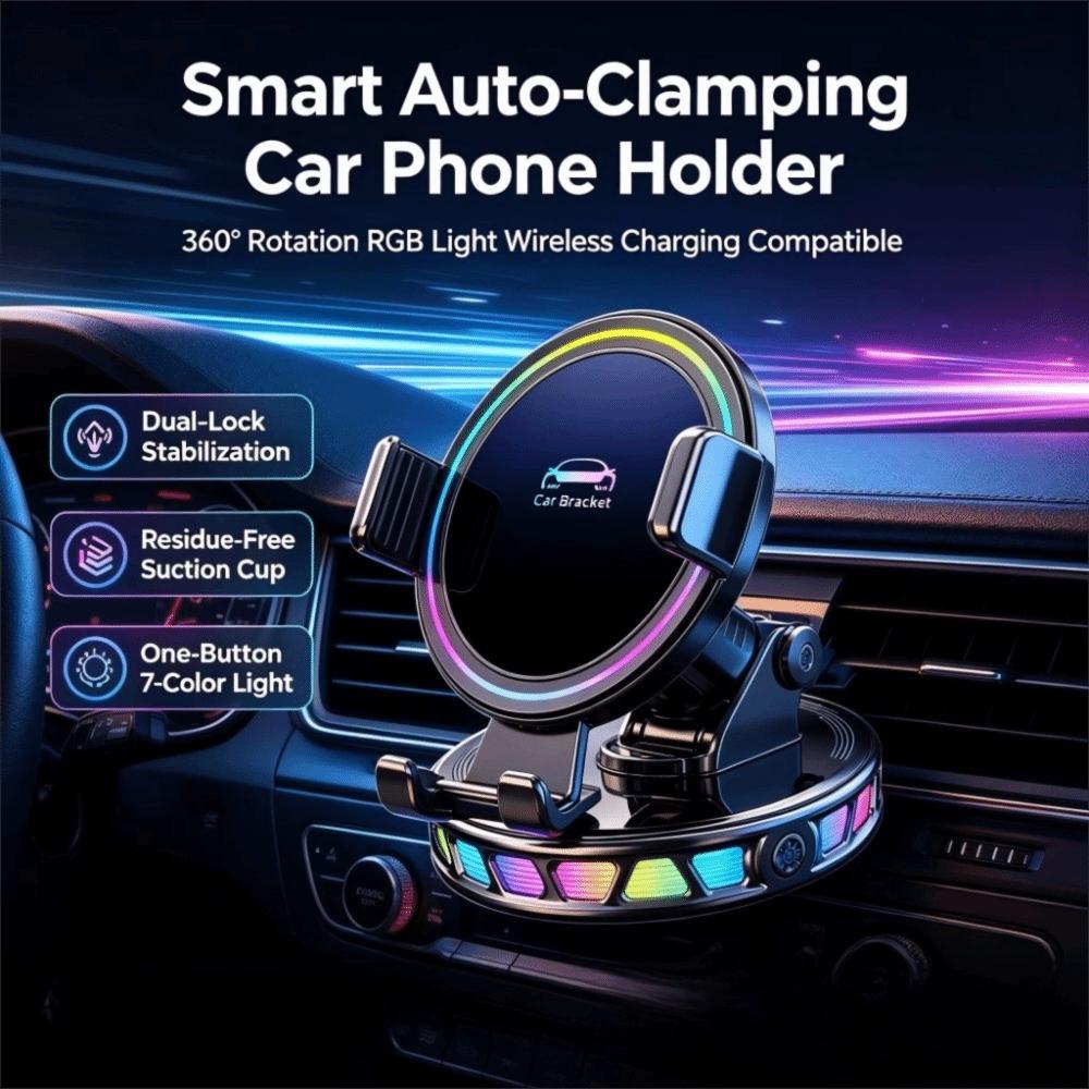 Elektrischer Auto-Klemmhalter für Handy 360° Drehung Auto-Handy-Ladegerät-Halter Auto-Armaturenbrett