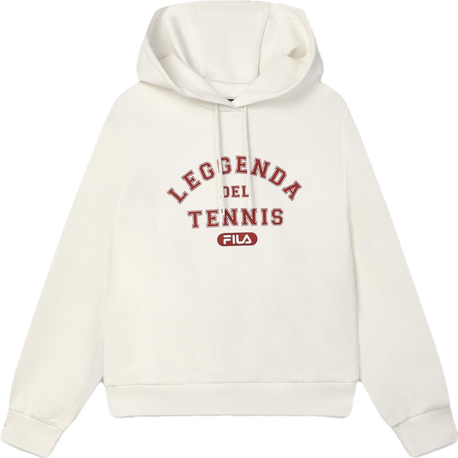 

FILA 2023 Winter New Knit Hooded Top Fashion Loose Casual Simple Sweatshirt Women tops Cloud-Mushroom-White F11W349211F-WT S