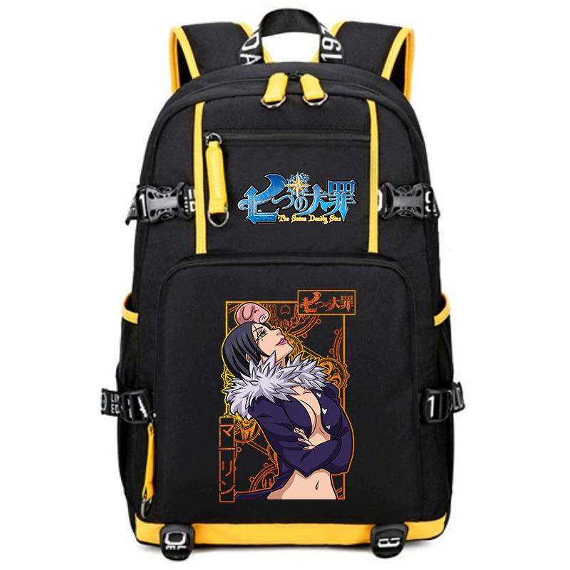 Zaino Scolastico Stampa Anime I Sette Peccati Capitali Grande Capacità Zainetto Casual per Bambini Adolescenti
