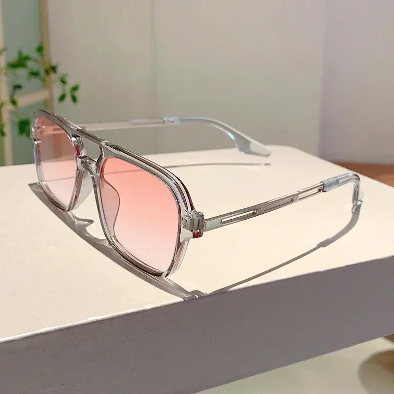 

Double Bridges Men Women Sunglasses Fashion Design Square Frame Eyewear Trending Hollow Leopard Car Driving Uv Shades Eyeglasses as picture