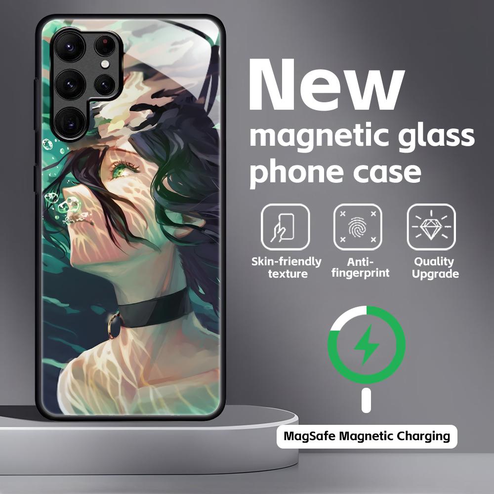 Anime Chainsaw Man  Phone Case For Samsung S25 S24 S23 S22 S21 S20 Plus Ultra Note20 Glass Magnetic Case