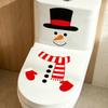 Cartoon Snowman Toilet Cover Sticker for Bathroom and Toilet Decoration