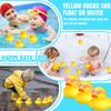 1-100Pc Mini Orange Rubber Ducks Set In Bulk With Sunglasses Float Squeak Tiny  Rubber Duck Toy For Kids Party Birthday Supplies