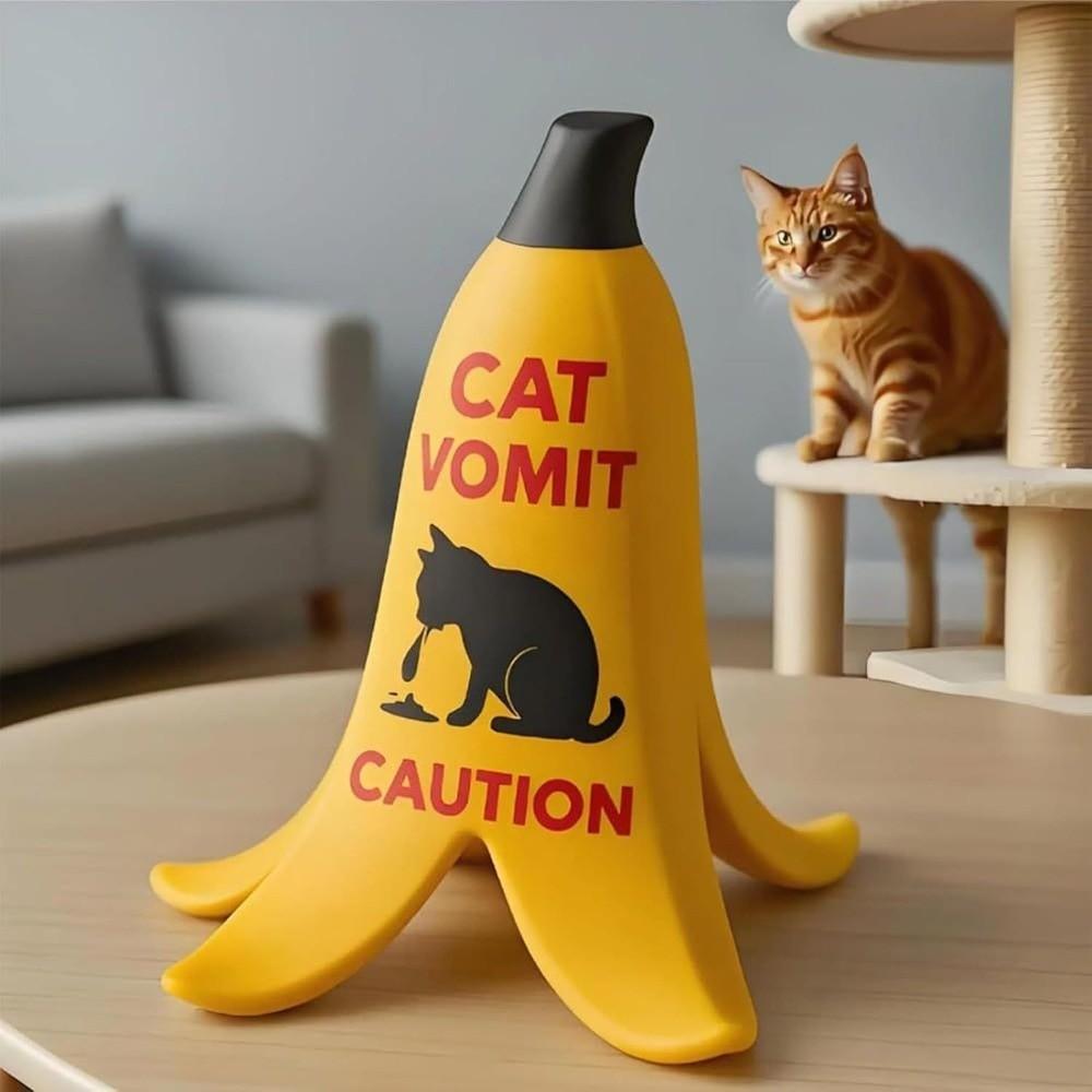 Banana Peel Shape Cat Vomit Caution Sign Gift Warning Sign Cute Dog Vomit Sign  for Home Office