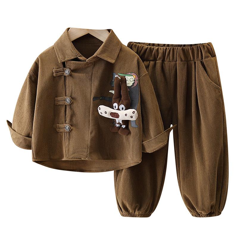 Spring And Autumn 0-4 Year Old Cartoon Three-dimensional Rabbit Corduroy Set