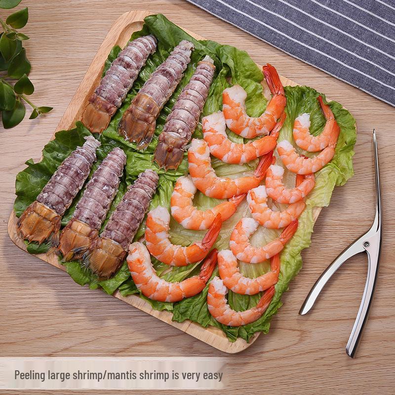 304 Edelstahl Garnelen Schäler und Schaler Werkzeug zum schnellen Schälen von Fangschreckenkrebsen und Flusskrebsen.