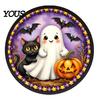 Halloween Themed Party Decor LED Glowing Hanging Decor, Acrylic Window Ornament with Light, Spooky High-quality Signage Sign for Door Wall Haunted
