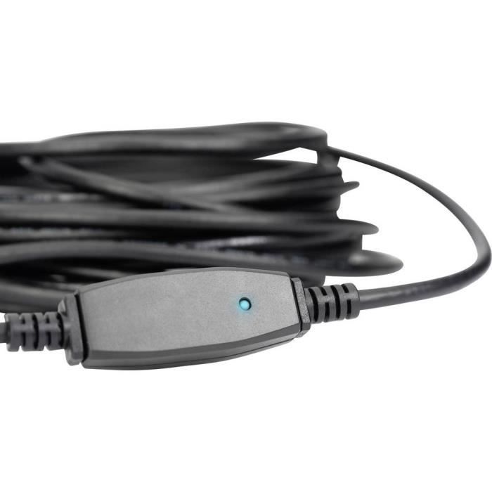 Digitus Câble USB USB 3.2 Gen1 (USB 3.0) USB-A mâle, USB-A femelle 20.00 m noir blindé, blindage double DA-73107