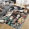 Demon Slayer Retro Style Square Area Rug, Non-Slip Floor Mat for Bedroom, Perfect Gift for Fans