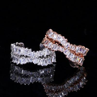WWJ Unique Cubic Zirconia Adjustable Rose Golden Color Ring