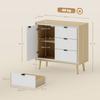 Buffet Sideboard Storage Cabinet Kitchen Cupboard With 2 Doors 3 Drawers And Adjustable Shelf 80x35x77cm White