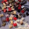 100pcs Resin Bowknot Nail Art Ornaments, Black & White Ribbon Style