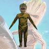 Premium Milk Silk Fabric Groot Cosplay Jumpsuit Suitable For Boys