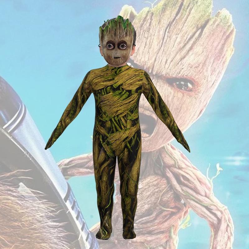 Premium Milk Silk Fabric Groot Cosplay Jumpsuit Suitable For Boys