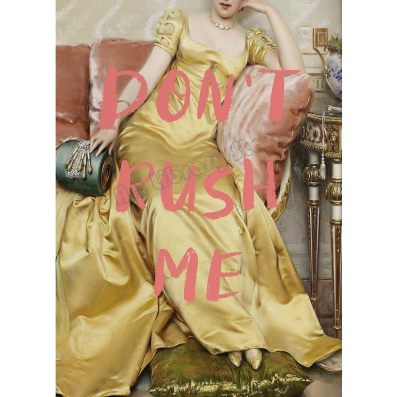 Funny Renaissance Artwork Shhh I'm Reading Bubble-Gum Lady Portrait Vintage Canvas Poster Wall Art Pictures Home Room Decor