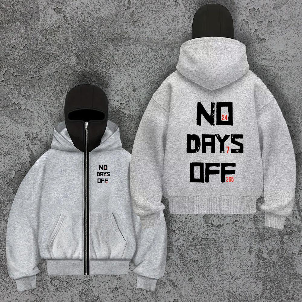 New Balacla Double Hat Hoodie Spring and Autumn Style Men's and Women's Hip Hop Fashion Cardigan Zipper Sweatshirt Jacket