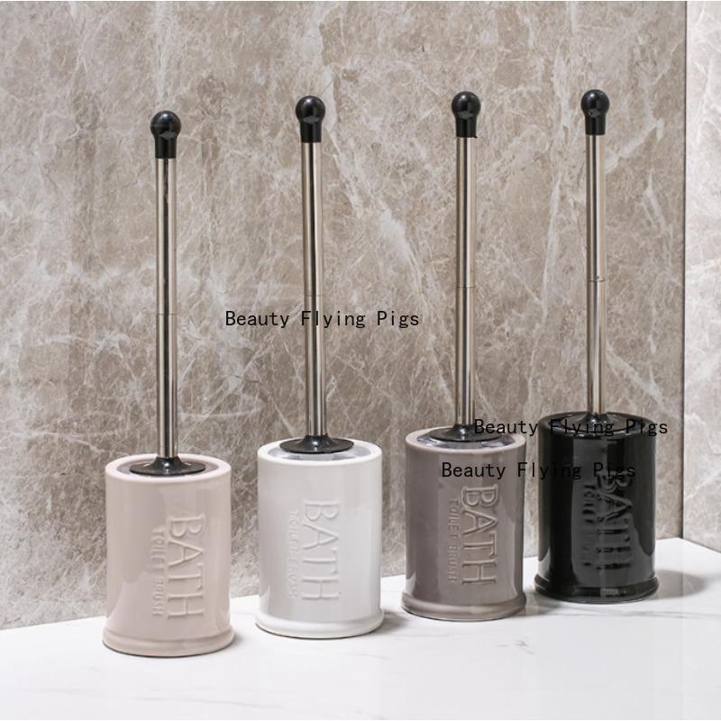 Ceramic Toilet Brush Set Squar Toilet Brush Base Long Handled Toilet Brush Toilet Cleaning Tools home Bathroom Accessories