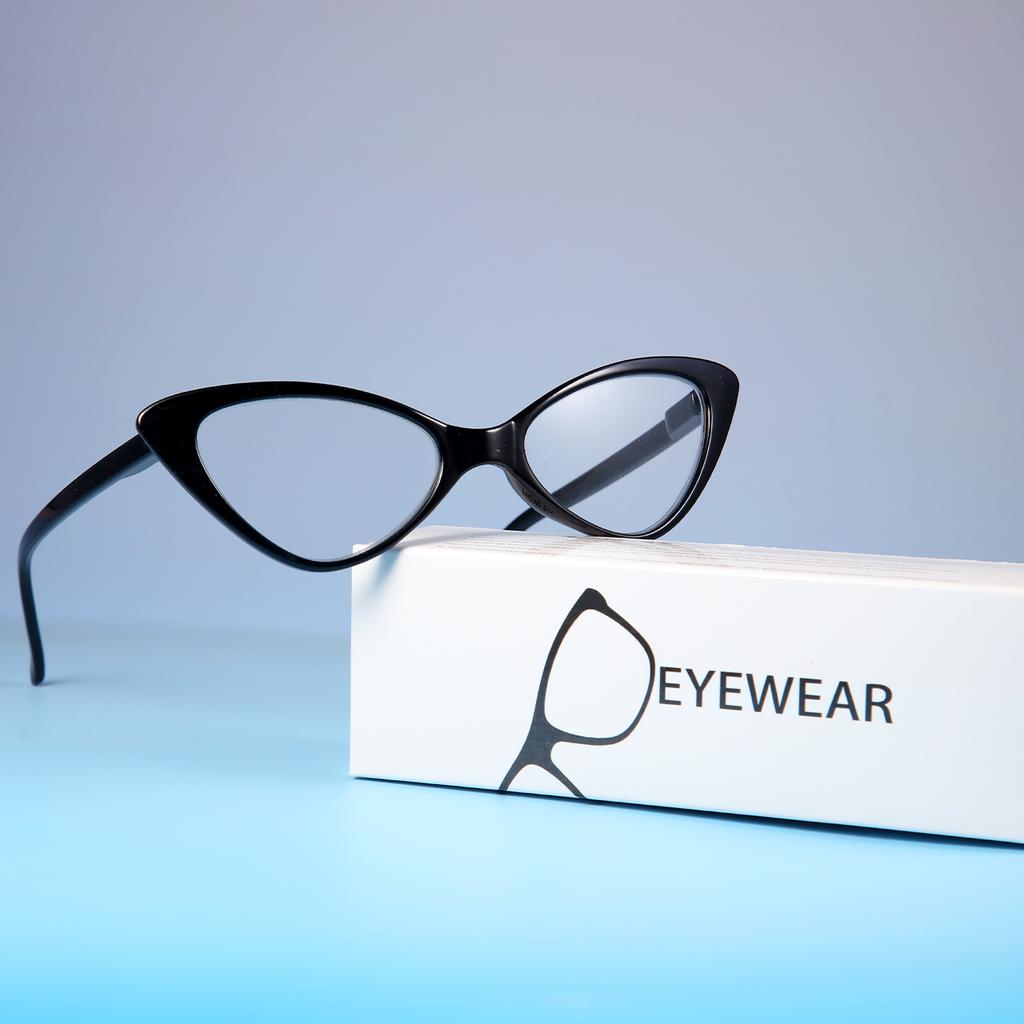2pcs Fashion Cat Eye Reading Glasses Women Men Anti Blue Light Transparent Glasses New Fashion Triangle Frame Eyeglasses