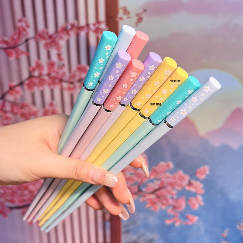 Ru Han Cherry Blossom Alloy Chopsticks Set