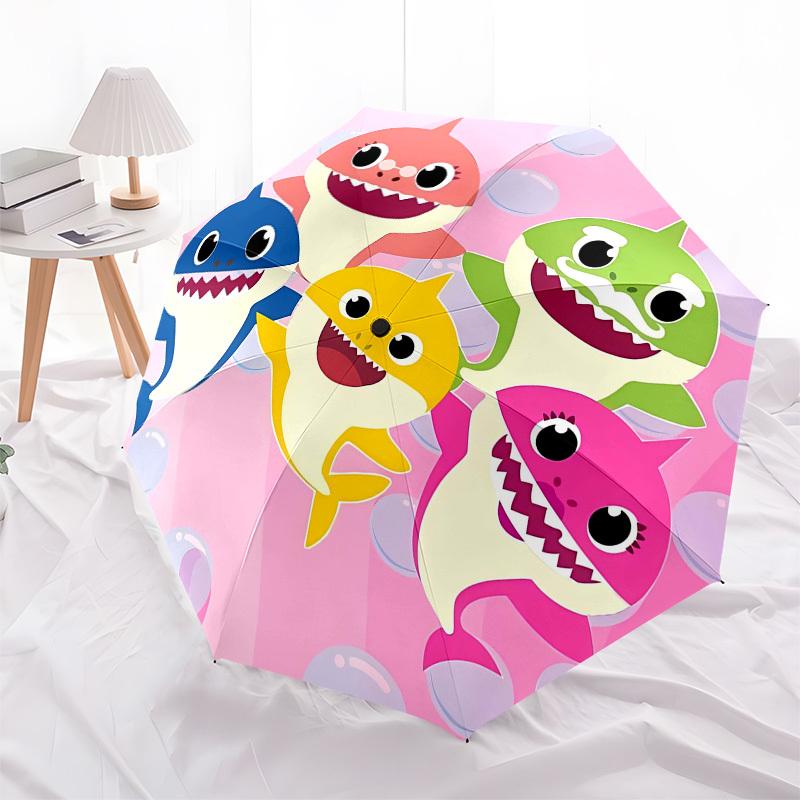 Baby Shark, Bubbles Automatic Opening and Closing, 8 rib Structure Portable Umbrella, Suitable for Men and Women in All Seasons  Perfect Gif