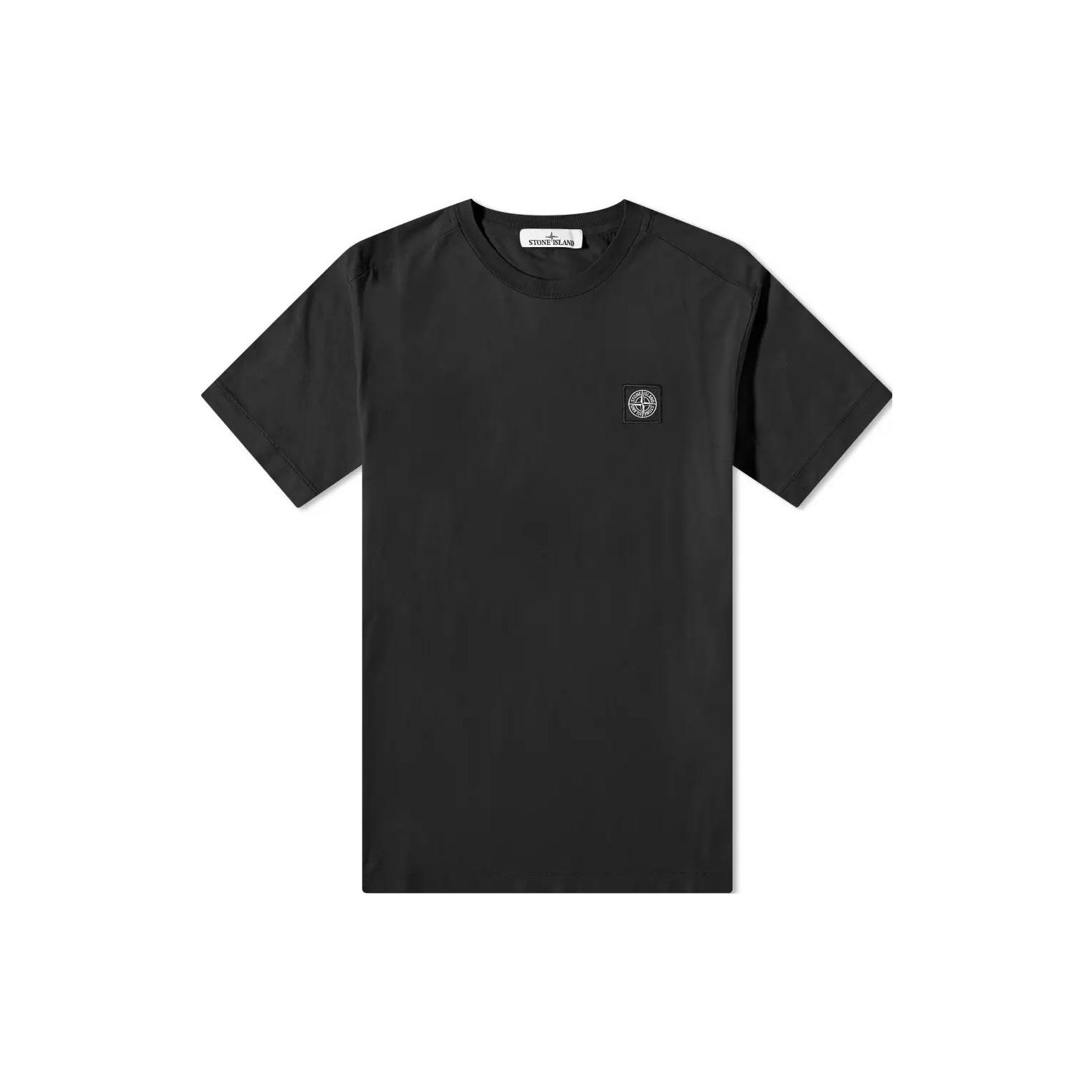 STONE ISLAND Plain Logo T-Shirt `Black`