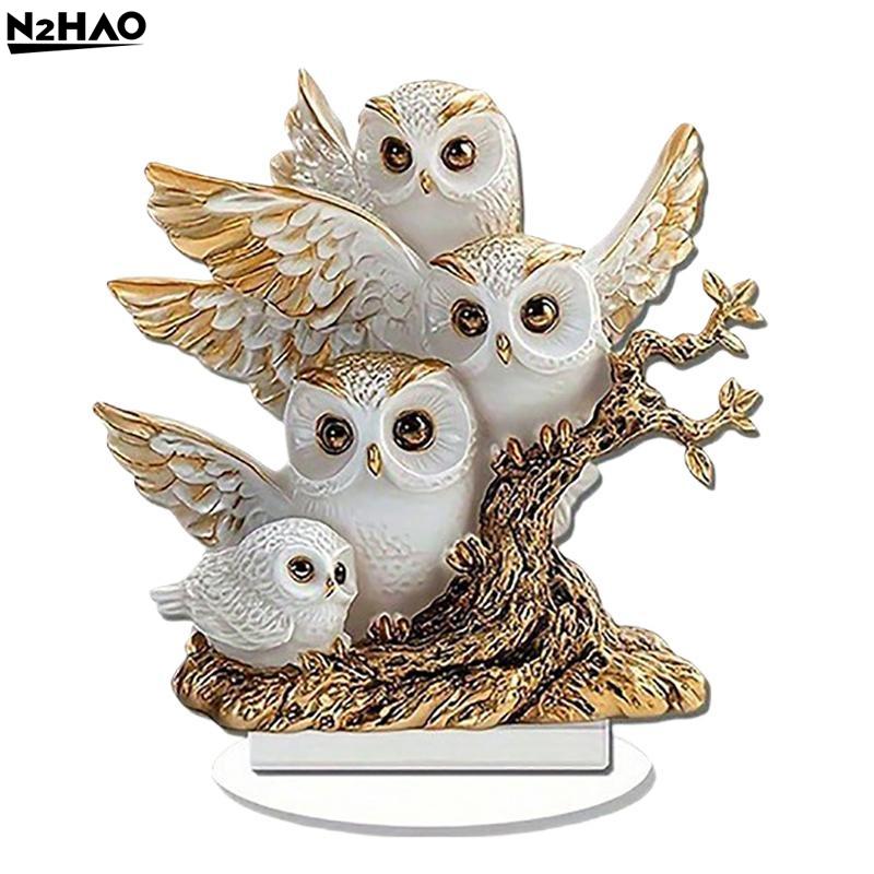 1Pcs Acrylic Festive Desktop Decoration 2D Flat Anime Themed Owl Statue Collectible Holiday Gift Perfect For Ornament And Decor