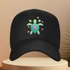 Green Sea Turtle Floral Baseball Cap Marine Life Casual Black Sun Hat Unisex Adjustable