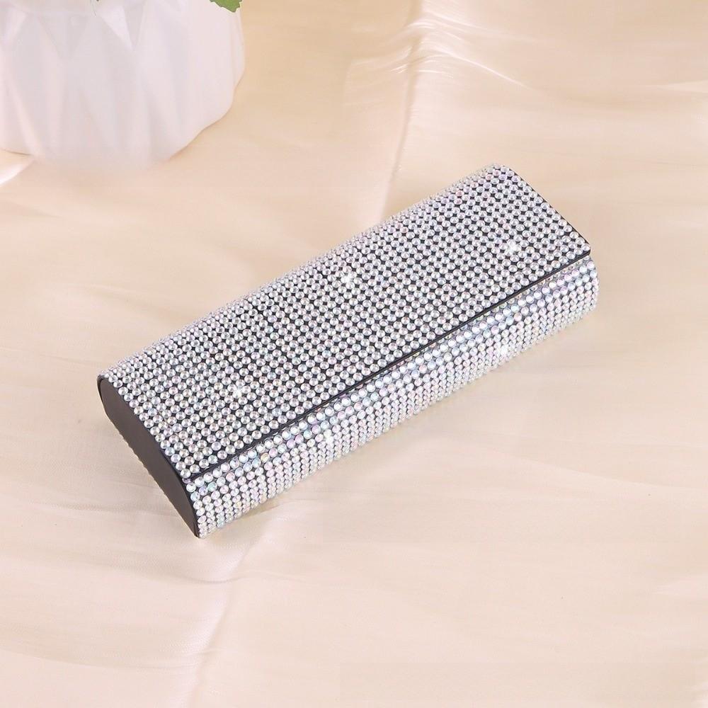 Bling Diamond Car Glasses Case Rhinestone Anti-pressure Eye Glasses Case Hard Shell Sunglasses Case Car Interior Decoration