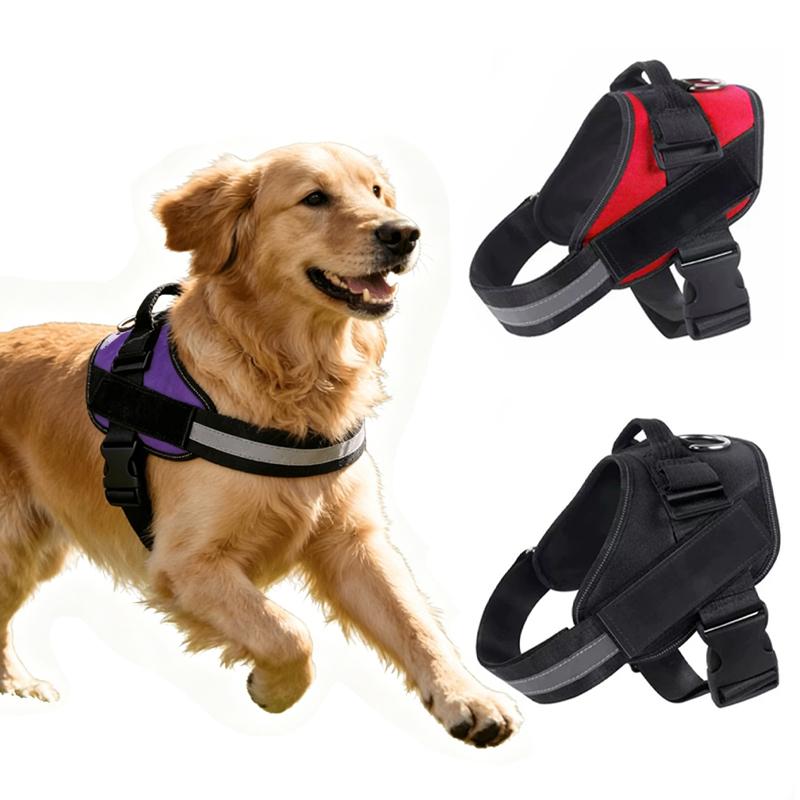Anti Pull Harness Adjustable Reflective Breathable Tactical Vest for Small and Large Dogs Outdoor Training