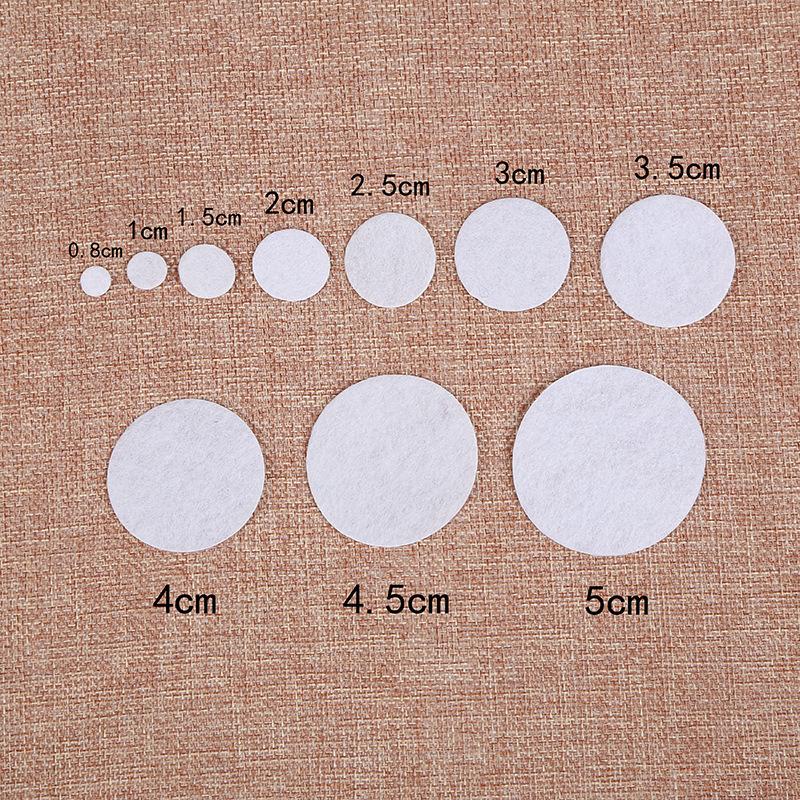 500pcs 8/10/15/20mm White Black Round Non Woven Felt Circle Pads for DIY Baby Girls Flower Backing Hair Accessories